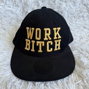Britney Spears Las Vegas Residency Work B**ch Snap Back Hat in Gold and Black